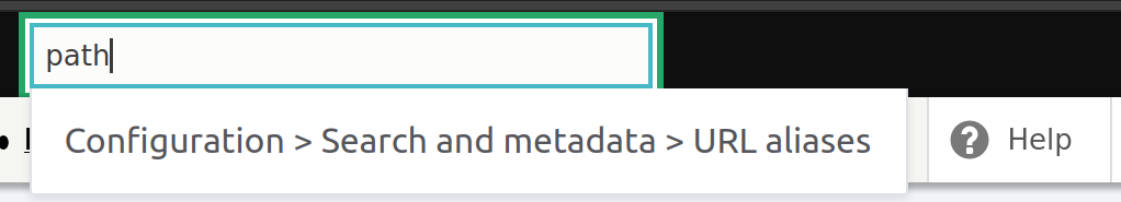 Admin Toolbar search showing a search for the PathAuto configuration.