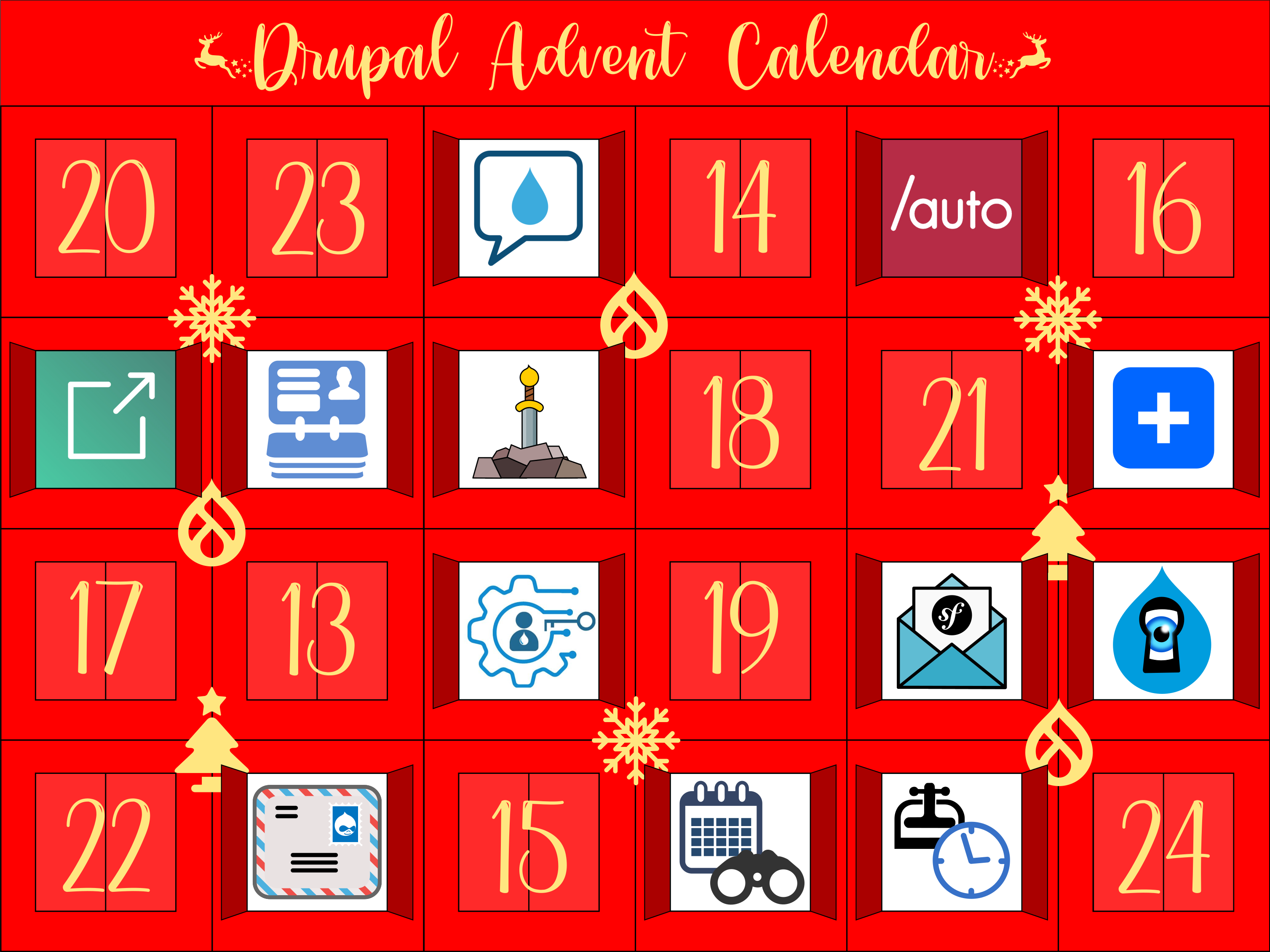 Advent Calender with door 12 open containing AddToAny icon
