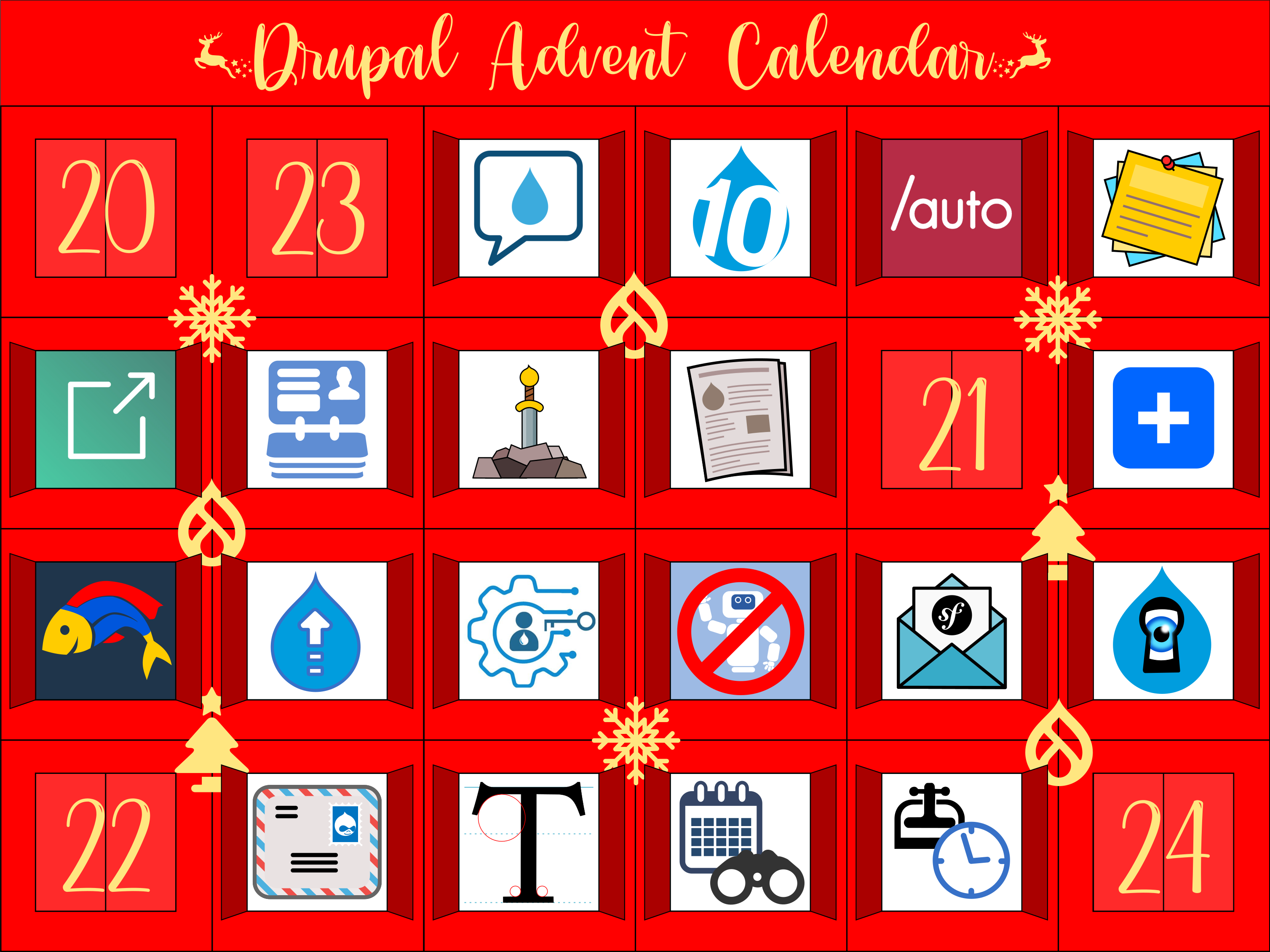 Advent Calendar with door 19 open revealing Antibot