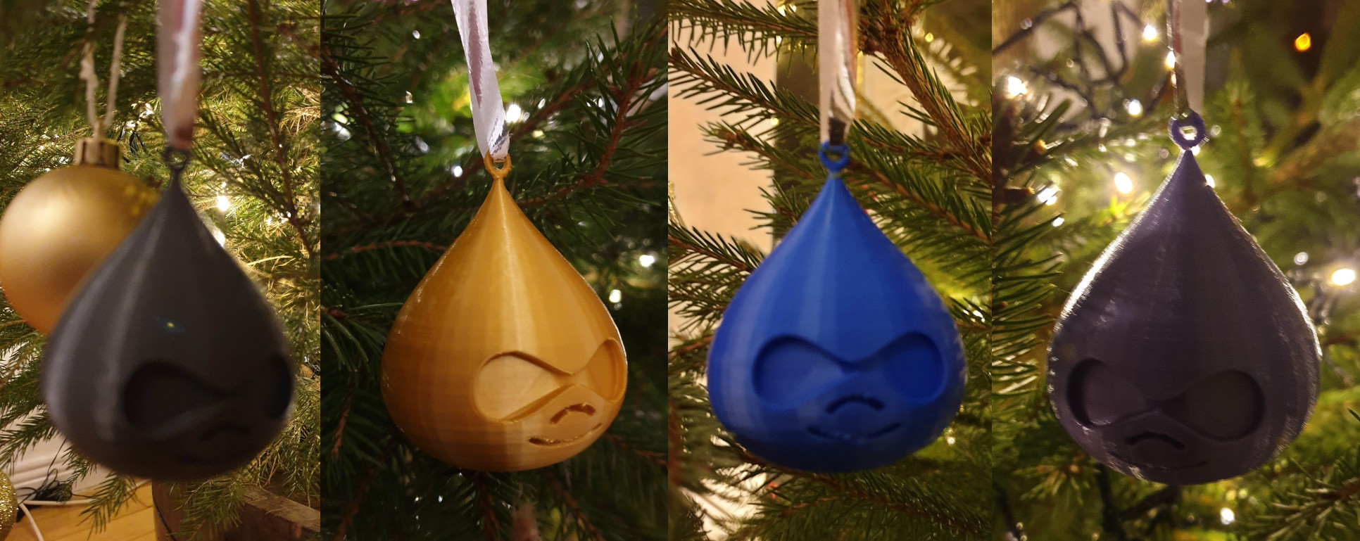 The baubles hanging from our tree
