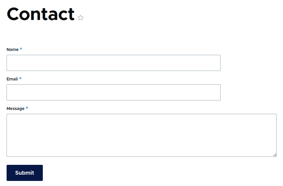 Screenshot showing default Drupal CMS contact form.