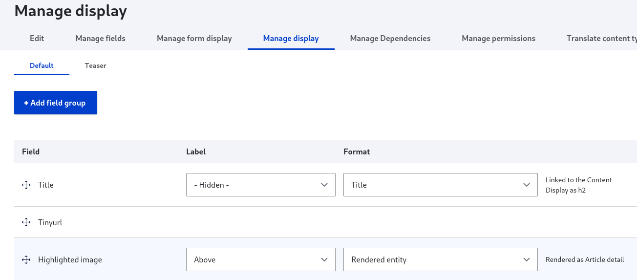 Screenshot showing the manage display settings