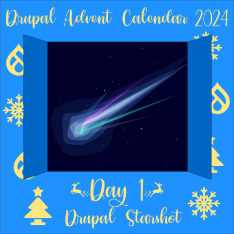 Door 1 showing a star with a comet-like tail