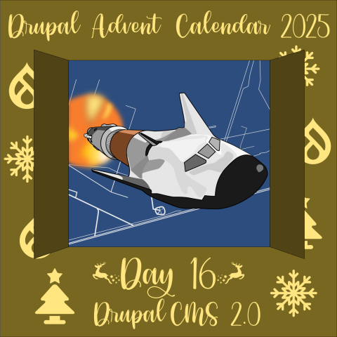 Door 16 containing a Dreamchaser shuttle launching with the launch complex in the distance