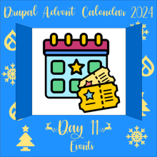 Door 11 containing a calendar with a day starred, and a pair of tickets