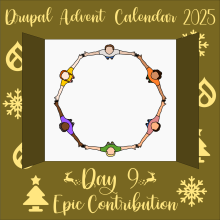 Door 9 reveals a group of people in a circle touching outstreched arms