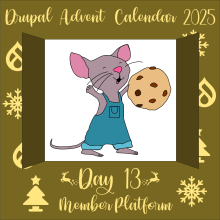 Door 13 reveals a mouse holding a cookie
